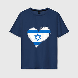 Женская футболка оверсайз Сердце - Израиль
