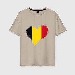 Женская футболка оверсайз Сердце - Бельгия