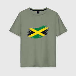 Футболка оверсайз женская Jamaica Flag, цвет: авокадо