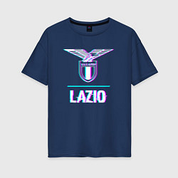 Женская футболка оверсайз Lazio FC в стиле glitch