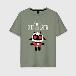 Женская футболка оверсайз Культ Агнаца - Cult of the lamb