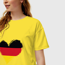 Футболка оверсайз женская Сердце - Германия, цвет: желтый — фото 2