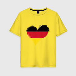 Футболка оверсайз женская Сердце - Германия, цвет: желтый