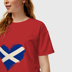Футболка оверсайз женская Сердце - Шотландия, цвет: красный — фото 2