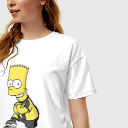 Футболка оверсайз женская Барт Симпсон - крутой футбольный форвард, цвет: белый — фото 2
