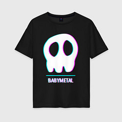Женская футболка оверсайз Babymetal glitch rock