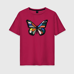 Женская футболка оверсайз Графичная бабочка
