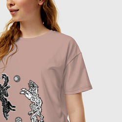 Футболка оверсайз женская Охотники Хати и Сколль, цвет: пыльно-розовый — фото 2