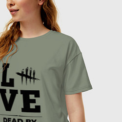 Футболка оверсайз женская Dead by Daylight love classic, цвет: авокадо — фото 2