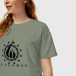 Футболка оверсайз женская In flames - rock, цвет: авокадо — фото 2