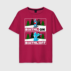 Футболка оверсайз женская BiathlON BiathlOFF, цвет: маджента