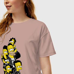 Футболка оверсайз женская Simpsons not dead! Motto, цвет: пыльно-розовый — фото 2