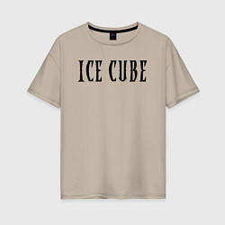 Футболка оверсайз женская Ice Cube - logo, цвет: миндальный