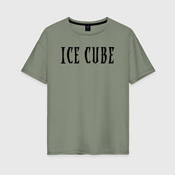 Футболка оверсайз женская Ice Cube - logo, цвет: авокадо