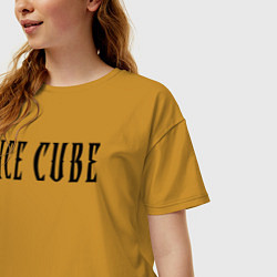 Футболка оверсайз женская Ice Cube - logo, цвет: горчичный — фото 2