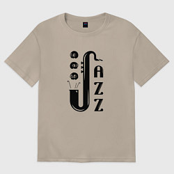 Женская футболка оверсайз Jazz - саксофон черепки