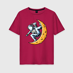 Женская футболка оверсайз Космонавт на месяце
