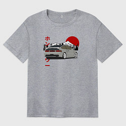 Футболка оверсайз женская Honda Crx Retro JDM, цвет: меланж