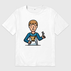 Женская футболка оверсайз Грумер-парикмахер