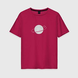 Женская футболка оверсайз Планета минимализм