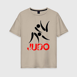 Женская футболка оверсайз Дзюдо символ