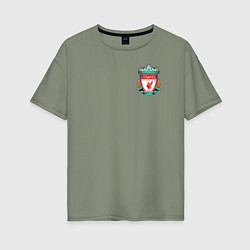 Женская футболка оверсайз Ливерпуль Логотип