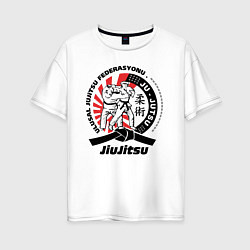 Женская футболка оверсайз Джиу-джитсу Jiujitsu emblem