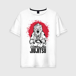 Женская футболка оверсайз Jiu Jitsu red sun Brazil
