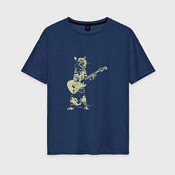 Женская футболка оверсайз Rock - Cat