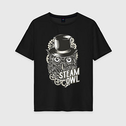 Женская футболка оверсайз Steam owl