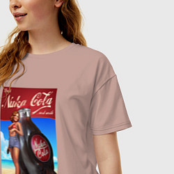 Футболка оверсайз женская Fallout nuka - cola, цвет: пыльно-розовый — фото 2