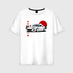 Женская футболка оверсайз Mazda MX-5 NC Miata NC JDM Design