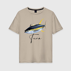 Женская футболка оверсайз Желтопёрый океанский тунец