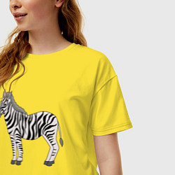 Футболка оверсайз женская Милая зебра, цвет: желтый — фото 2
