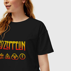 Футболка оверсайз женская Led Zeppelin - logotype, цвет: черный — фото 2