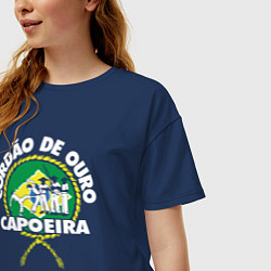 Футболка оверсайз женская Capoeira - Cordao de ouro flag of Brazil, цвет: тёмно-синий — фото 2