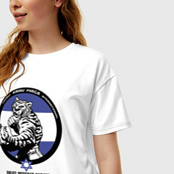 Футболка оверсайз женская Krav-maga tiger emblem, цвет: белый — фото 2