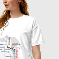Футболка оверсайз женская Republic of Adygea, цвет: белый — фото 2