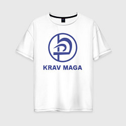 Женская футболка оверсайз Krav maga military combat system emblem