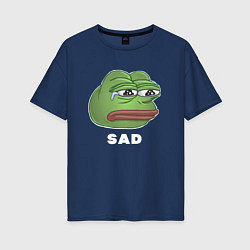 Женская футболка оверсайз Sad Pepe art