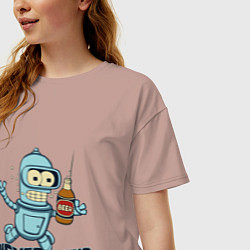 Футболка оверсайз женская Little Bender, цвет: пыльно-розовый — фото 2