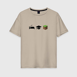Женская футболка оверсайз Для любителей играть в Minecraft