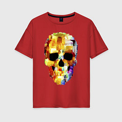 Женская футболка оверсайз Color skull - sketch