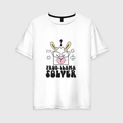 Женская футболка оверсайз Prob-llama solver