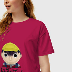 Футболка оверсайз женская Tomodachi Game Anime, цвет: маджента — фото 2