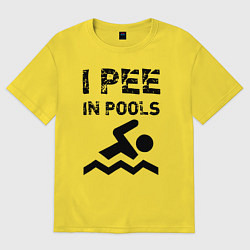Футболка оверсайз женская Я писаю в бассейны, цвет: желтый
