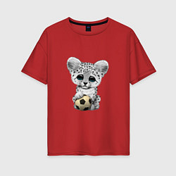 Женская футболка оверсайз Футбол - Снежный Леопард