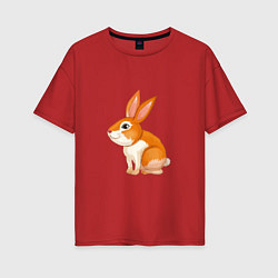 Женская футболка оверсайз Рыжий кролик