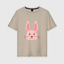 Женская футболка оверсайз Pink - Rabbit