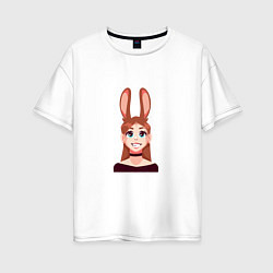 Женская футболка оверсайз Girl - Bunny